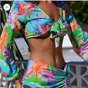 Revolve x VDM The Label JEMMA HAWAIIAN TROPIC COVER-UP TOP only Resort Wear